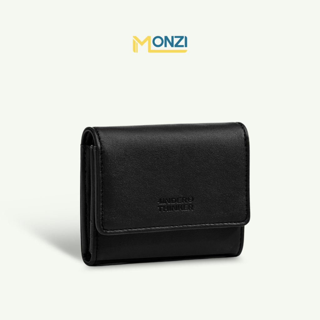 Ví Da PU Nam Nữ LOGAN Dập Chìm Monogram Nhỏ Gọn Trượt Nước Chính Hãng | MONZI