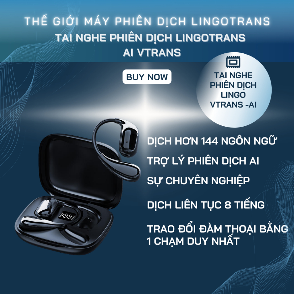 Tai nghe phiên dịch Lingotrans, phiên dịch Blutooth không dây phiên dịch tức thì 144 ngôn ngữ