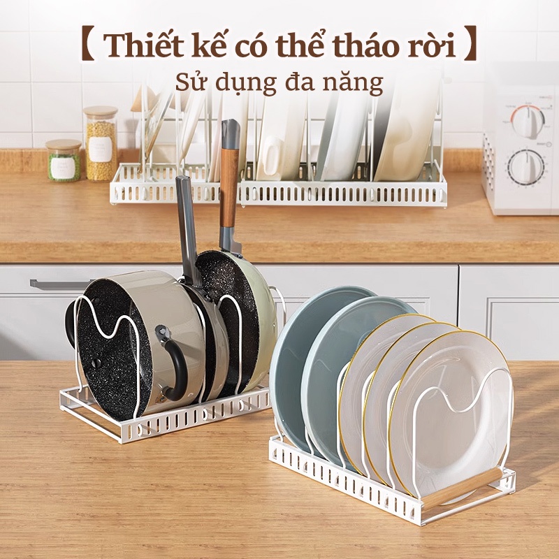 iSPECLE Kệ Đa Năng 2in1 Cho Nhà Bếp - Giá Úp Nồi + Để Nắp Vung, Thiết Kế Tiết Kiệm Diện Tích