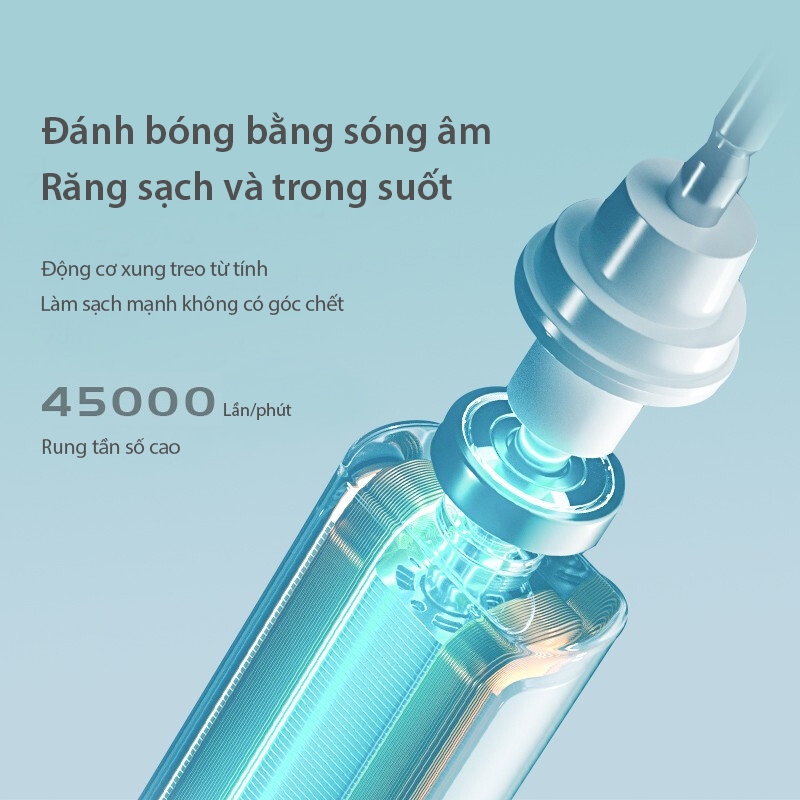Bàn Chải Điện Lenovo Sonic A1 - Máy đánh răng sóng âm công nghệ Đức - Tặng kèm 5 đầu thay thế