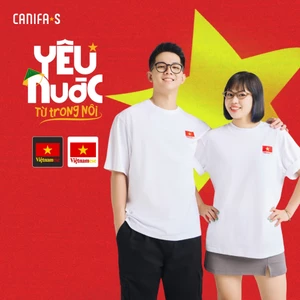 Áo phông thêu Cờ Việt Nam unisex người lớn CANIFA S áo thun Vietnamese 5TS25S051