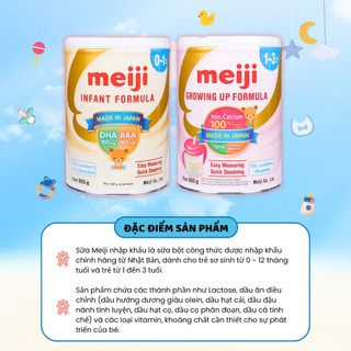 Sữa Meiji Nhập Khẩu Infant Formula Cho Trẻ Từ 0 - 12 Tháng & Growing Up Formula Cho Trẻ Từ 1 - 3 Tuổi 800g