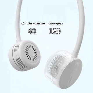 Quạt Đeo Cổ Tích Điện DQ209 Hanging Neck Fan 3 Tốc Độ Gió, Pin 1600mAh, Sử Dụng 6 tiếng, BH 2 Năm