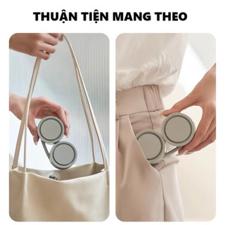 Quạt Đeo Cổ Tích Điện DQ209 Hanging Neck Fan 3 Tốc Độ Gió, Pin 1600mAh, Sử Dụng 6 tiếng, BH 2 Năm