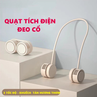 Quạt Đeo Cổ Tích Điện DQ209 Hanging Neck Fan 3 Tốc Độ Gió, Pin 1600mAh, Sử Dụng 6 tiếng, BH 2 Năm