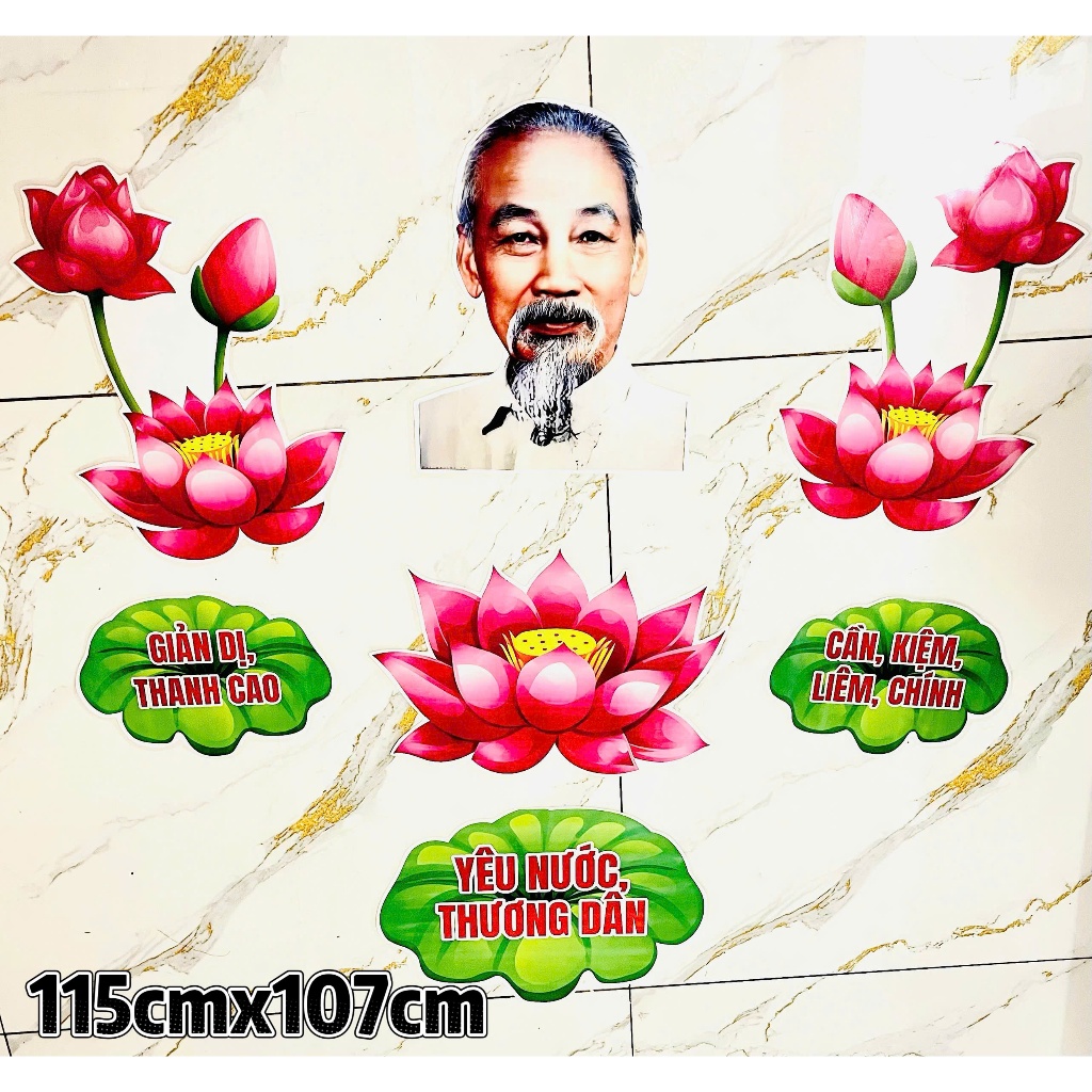 Bộ Trang Trí Lớp Học Hoa Sen – Hình Ảnh Bác Hồ 🌸