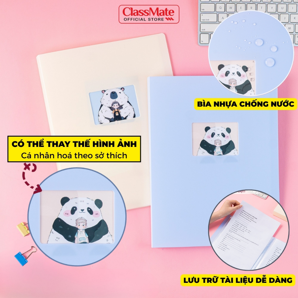 File Lá Đựng Tài Liệu A4 Classmate File 40/60 Lá Đa Năng, Lưu Trữ Giấy Tờ, Sổ Lưu Hình Siêu Âm, Bìa Nhựa Dễ Thương