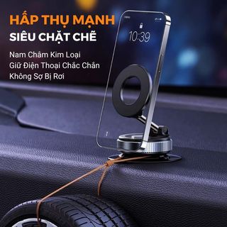 Giá Đỡ Điện Thoại Ô Tô Hút Chân Không K007 – Xoay 360° Gắn Taplo, Kính, Gắn Mọi Nơi Trên Xe Cực Kì Chắc Chắn, Tiện Lợi