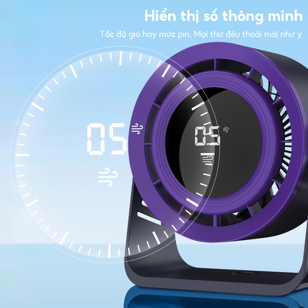 Quạt Bàn/Quạt Kẹp ONR Siêu Pin - 100 Cấp Gió Turbo, Màn Hình LED, Gió Mạnh Tiết Kiệm Điện, Thiết Kế Treo Tường