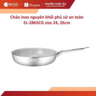 Chảo inox nguyên khối phủ sứ an toàn EL-2865CG size 24, 26cm