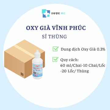 [SỈ THÙNG 200 CHAI] Nước Oxy Già 60ml Vĩnh Phúc – hỗ trợ vệ sinh, làm sạch da vùng tổn thương