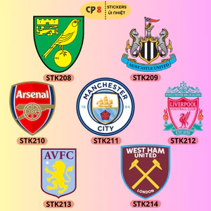 Bộ Hình In, Ủi Nhiệt Sticker Premier League 03 - CP8 PET Sticker