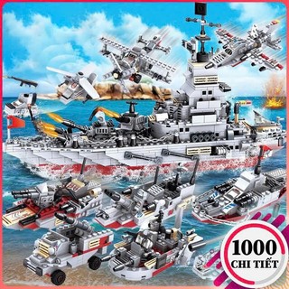[Mẫu mới] Đồ chơi lắp ráp City Tàu Chiến Hải Quân 5024 1000 Chi Tiết 25 cách chơi và 8 mô hình Thuyền chiến hạm Bobo