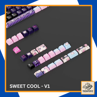 Bộ Keycaps Sweet Cool - Siêu Dễ Thương - PBT DyeSub - Cherry Profile