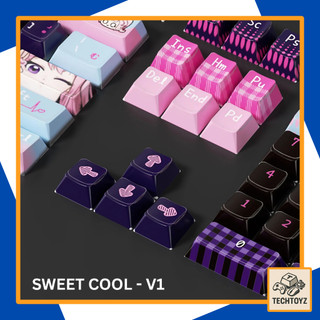 Bộ Keycaps Sweet Cool - Siêu Dễ Thương - PBT DyeSub - Cherry Profile