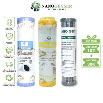 Bộ 3 lõi 123 NanoGeyser Việt Nam dùng cho máy lọc nước NANO Nano Geyser