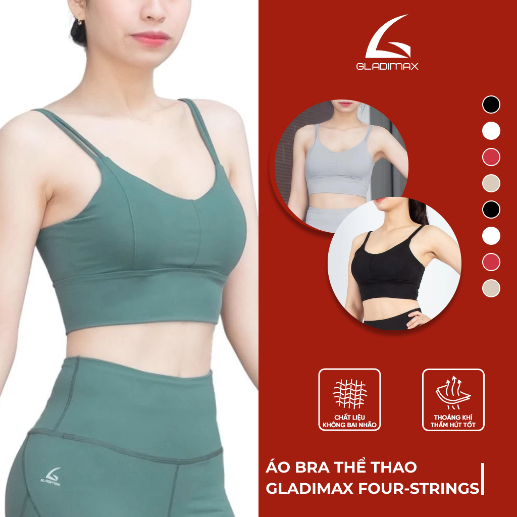 Áo Bra Tập Gym Yoga Four-Strings Thời Trang Hottrend Gladimax, Áo Bra Thể Thao Co Giãn Thoáng Mát