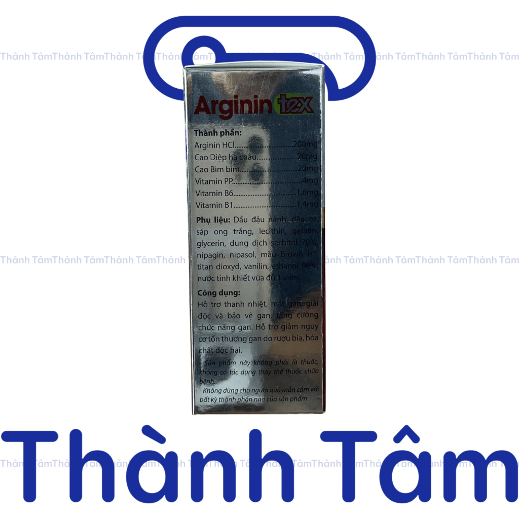 Viên uống ARGININ TEX ĐỎ hỗ trợ giải độc gan, thanh nhiệt, mát gan - Hộp 60 viên