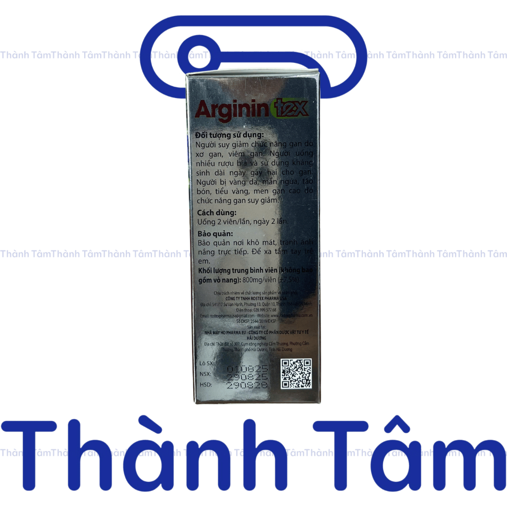 Viên uống ARGININ TEX ĐỎ hỗ trợ giải độc gan, thanh nhiệt, mát gan - Hộp 60 viên