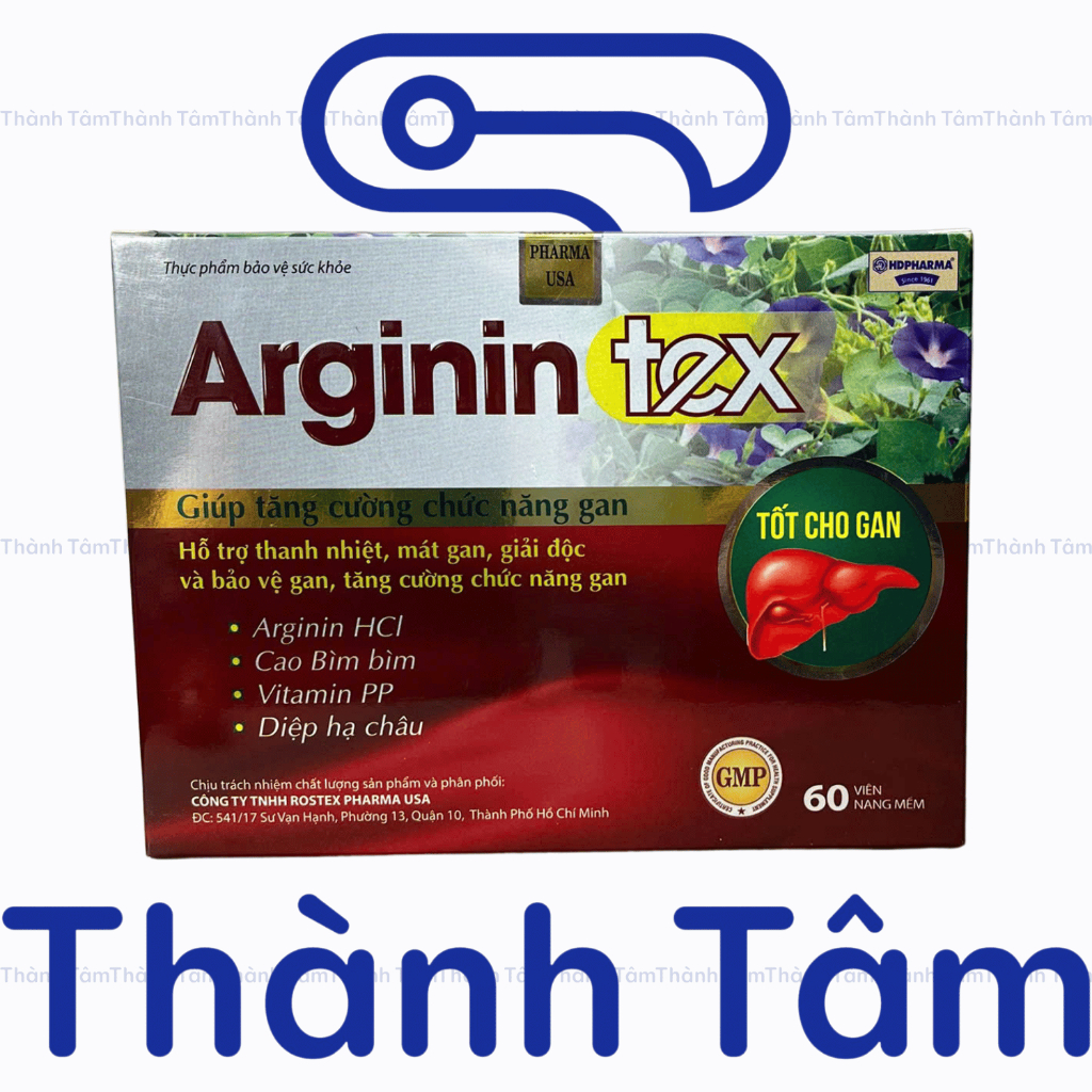 Viên uống ARGININ TEX ĐỎ hỗ trợ giải độc gan, thanh nhiệt, mát gan - Hộp 60 viên