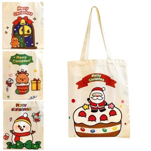 TÚI TOTE VẢI BỐ ĐEO VAI CANVAS NOEL có khóa kéo - Túi vải canvas giáng sinh Merry Christmas đựng vừa A4 laptop tota0250
