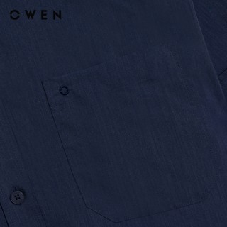 Owen - Áo sơ mi ngắn tay Body Fit AB258041NTR26 màu Xanh tím than chất liệu Poly Rayon