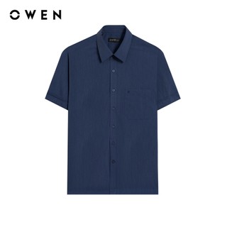 Owen - Áo sơ mi ngắn tay Body Fit AB258041NTR26 màu Xanh tím than chất liệu Poly Rayon