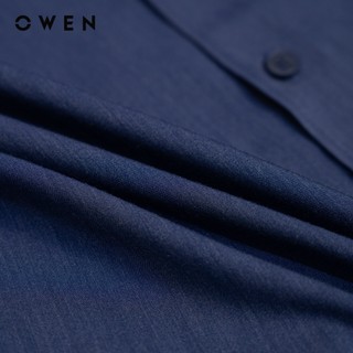 Owen - Áo sơ mi ngắn tay Body Fit AB258041NTR26 màu Xanh tím than chất liệu Poly Rayon