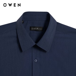 Owen - Áo sơ mi ngắn tay Body Fit AB258041NTR26 màu Xanh tím than chất liệu Poly Rayon