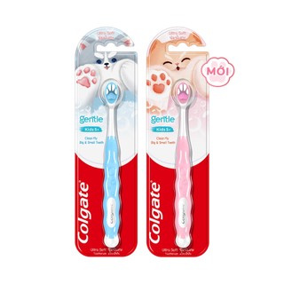 [HB Gift] Bàn chải Colgate cho bé 5+ tuổi Fluffy Paw họa tiết thú cưng đáng yêu, lông chải siêu mềm