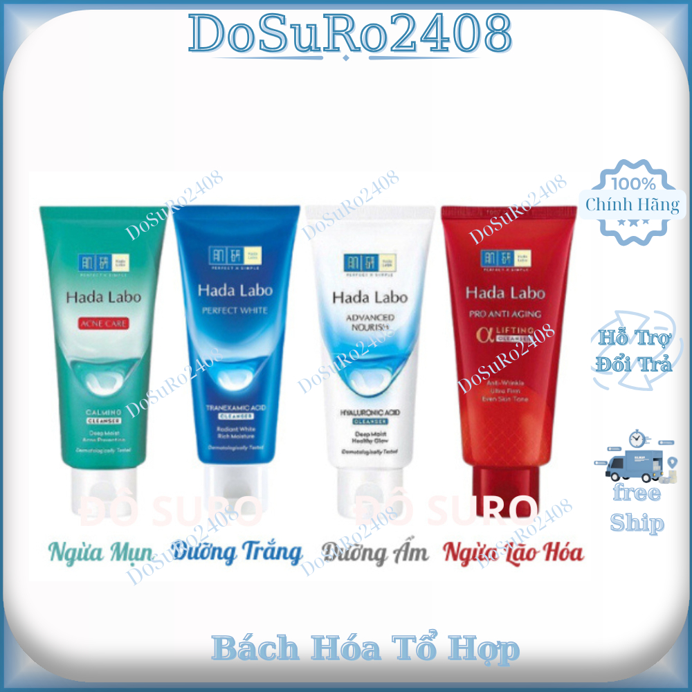 Sữa Rửa Mặt Dưỡng Da Hada Labo tuýp 100G đủ màu