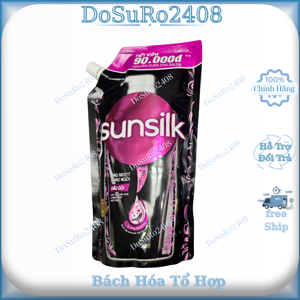 Dầu gội đầu Sunsilk dạng túi 971ml đen óng mượt rạng ngời