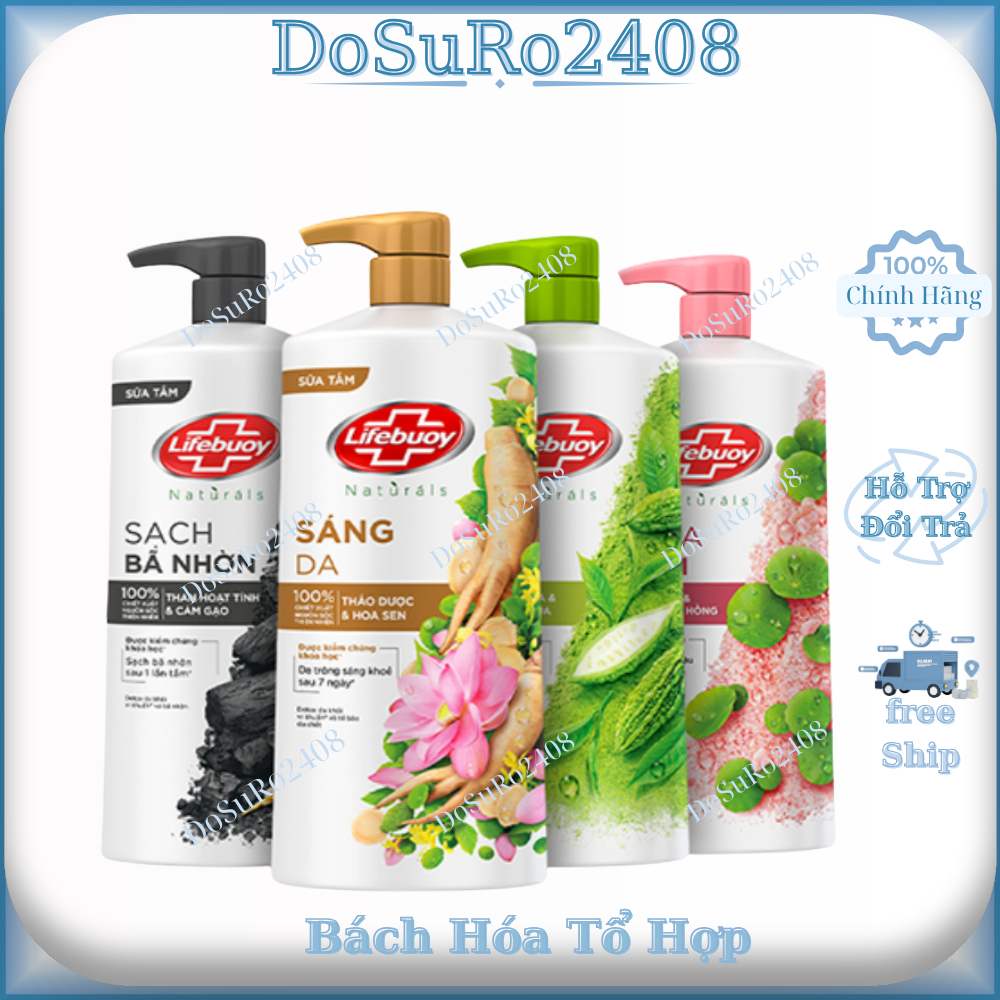 Sữa Tắm Lifebuoy 800gr Detox Và Sạch Sâu Khỏi Bụi Mịn Pm2.5 Detox 100% Từ Thiên Nhiên Diệt Khuẩn