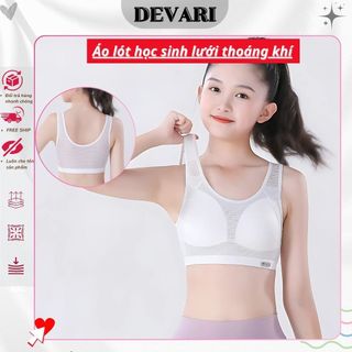 Áo lá nữ học sinh cotton lưới cao cấp thoáng mát Áo lót bra đệm mút vừa ôm ngực xinh xắn DEVARI B612