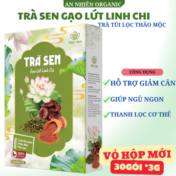 Trà Sen Gạo Lứt Linh Chi Mộc Tâm Kết Hợp Giữa Các Thành Phần Thảo Mộc Tự Nhiên Hạt Sen Gạo Lứt Linh Chi