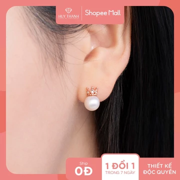 SOOBIN'S QUEEN - Bông Tai Vàng Tây 10k Gắn Ngọc Trai BTBTCC106 Huy Thanh Jewelry