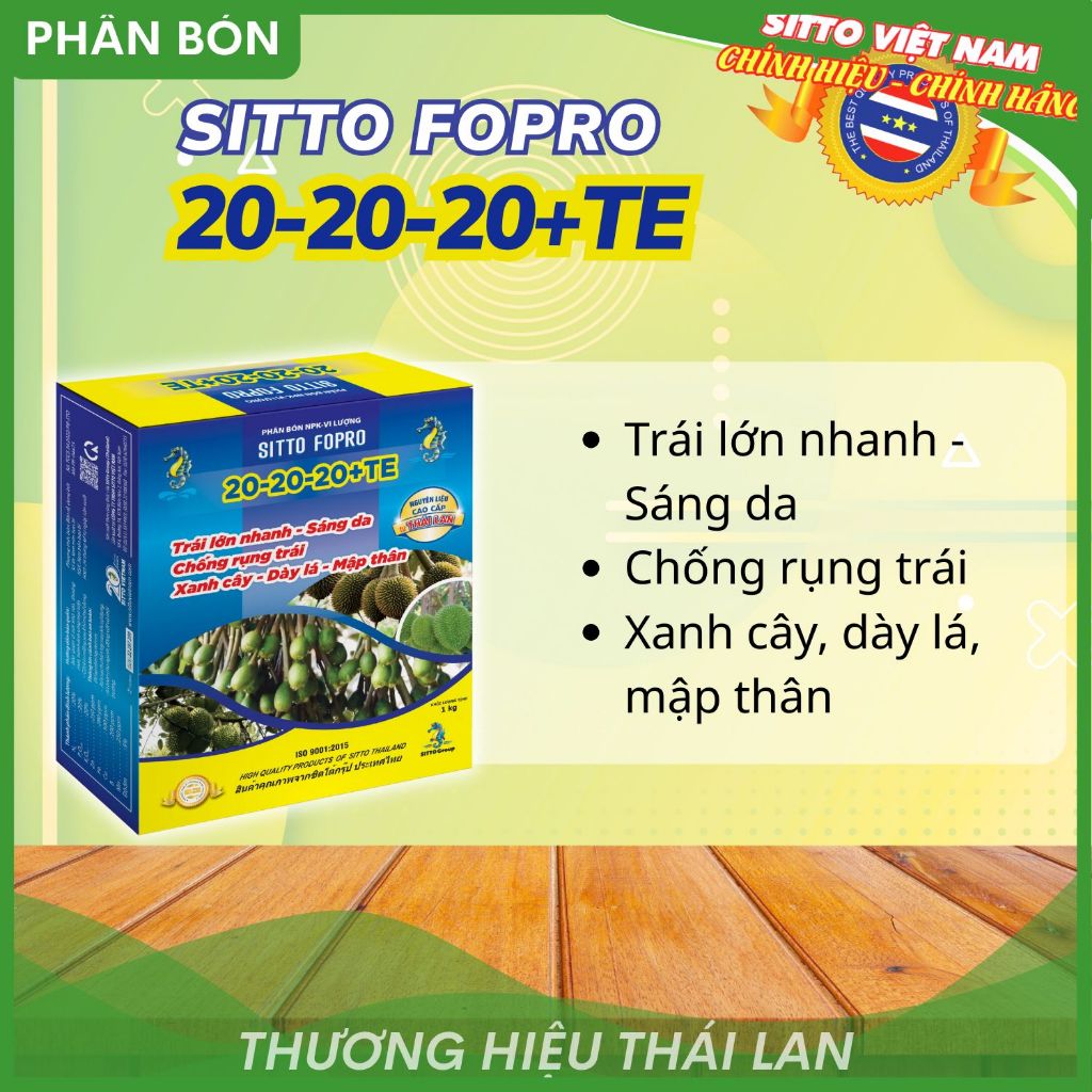 Phân bón lá Sitto FoPro 20-20-20+TE (Hộp 1kg) [Chính hãng Thái Lan ...