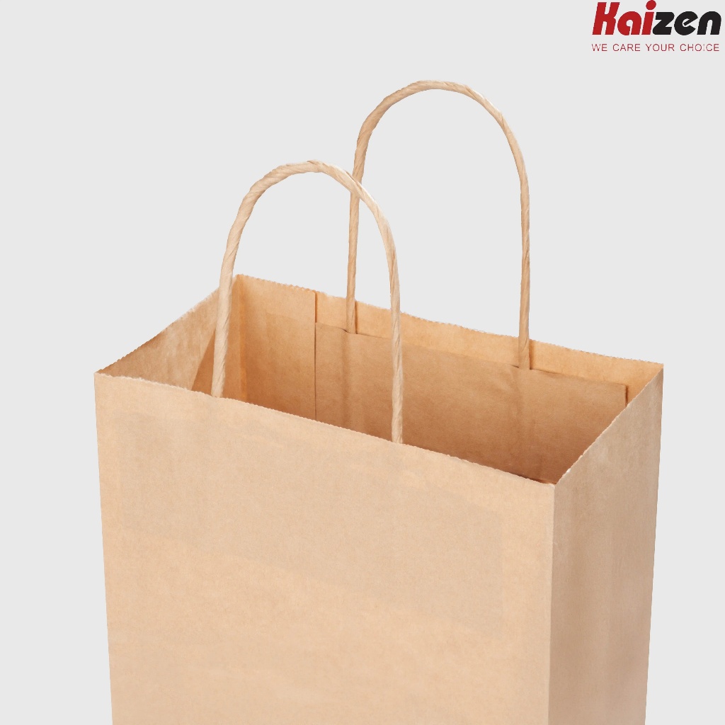 50 Túi Giấy Kraft Nâu quai xoắn đựng đồ size to