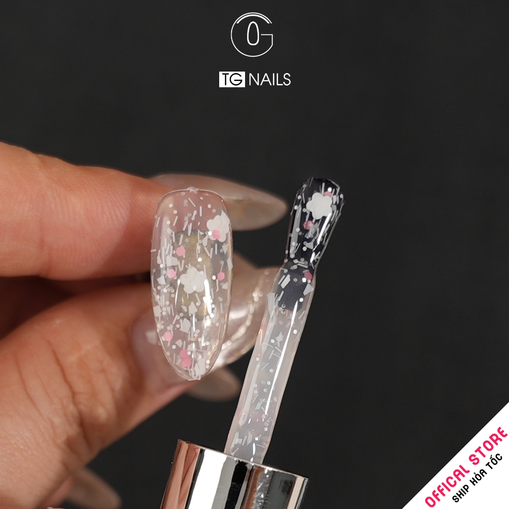 Sơn gel nhũ lấp lánh thương hiệu TG cọ tròn chai 10g