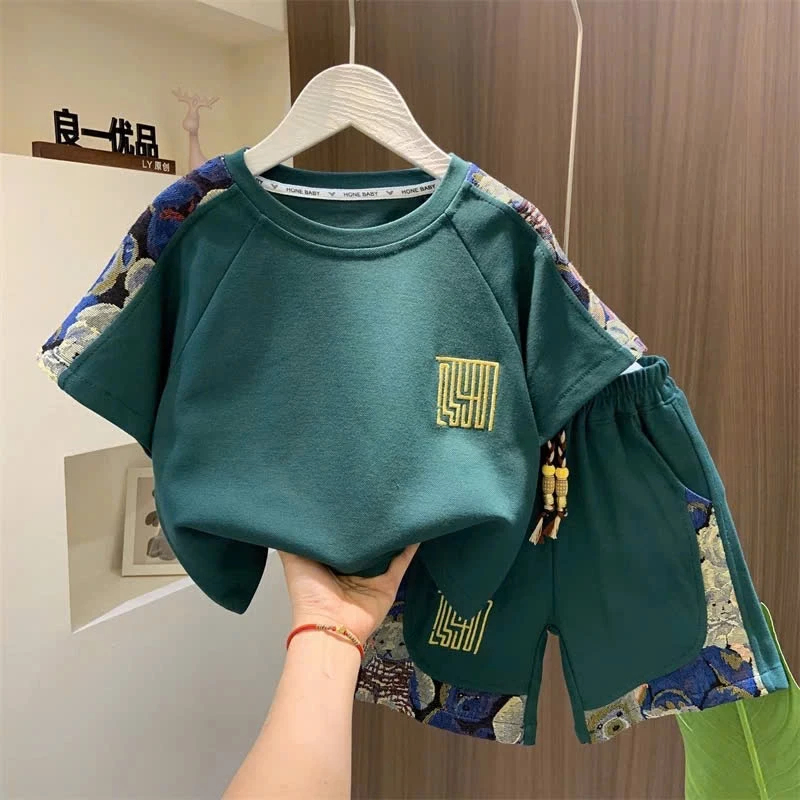 [Peinn] Set bộ quần áo mùa hè dành cho bé trai 14-52kg mẫu BỘ PHỐI GẤU. Chất liệu thoáng mát. H9 - EB99