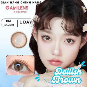 🌸 Lens 1 ngày 24h sử dụng DOLISH BROWN 14.2mm Nhật Bản - Gamilens