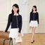- Áo len cardigan tay dài phối cổ chất len lông thỏ vặn thừng dày cao cấp CD850