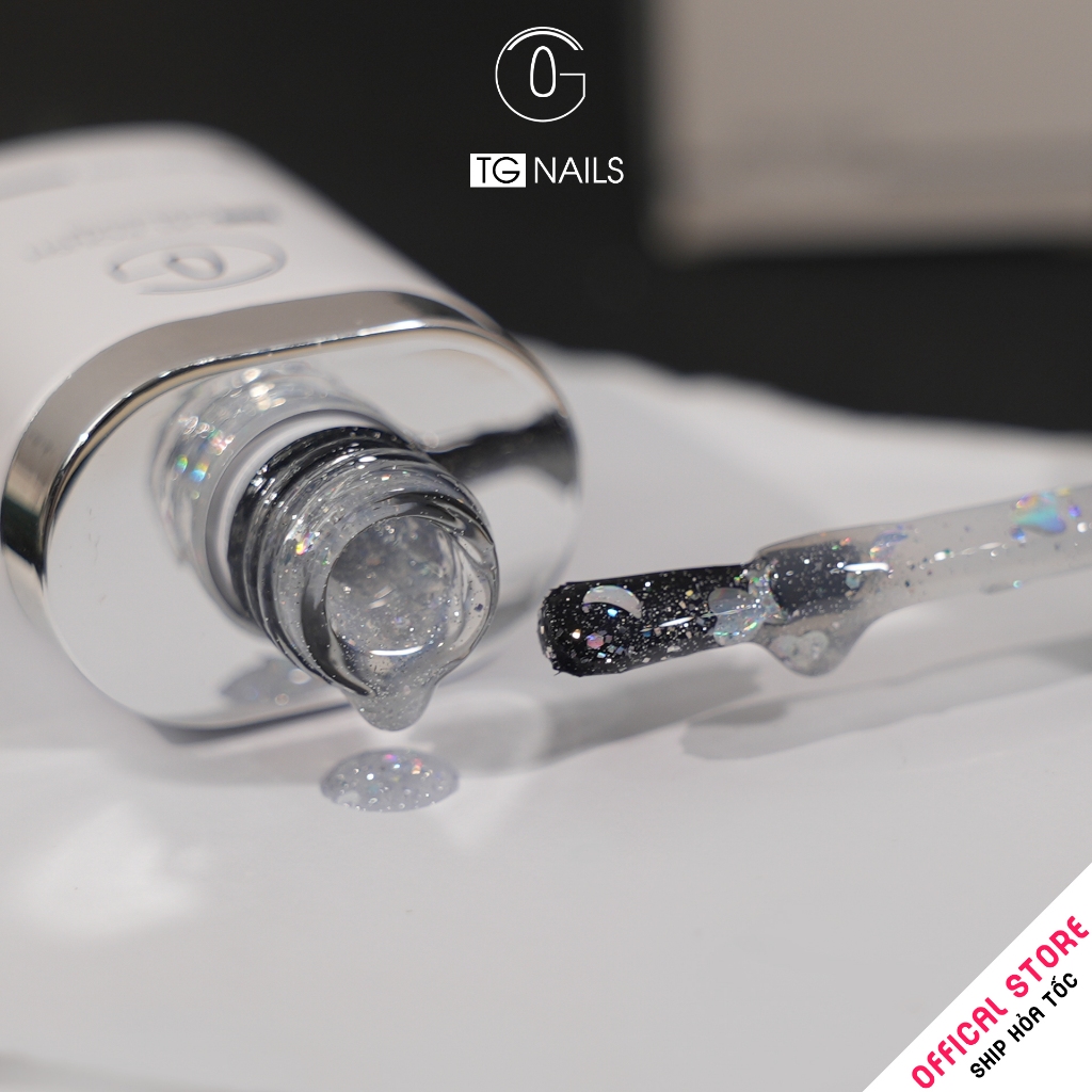Sơn gel nhũ lấp lánh thương hiệu TG cọ tròn chai 10g