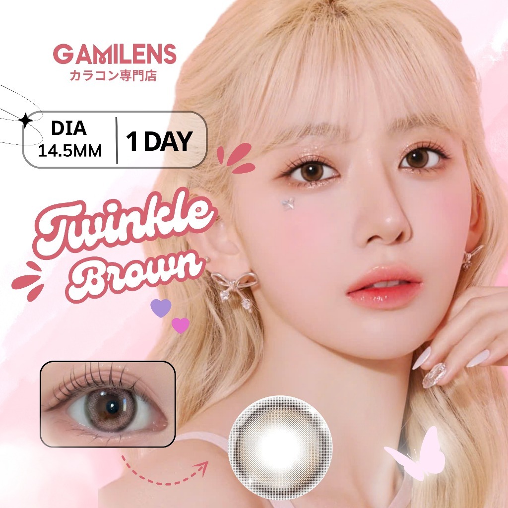 🌸 Lens 1 ngày 24h sử dụng Twinkle Brown 14.5MM Nhật Bản - Gamilens 🌸