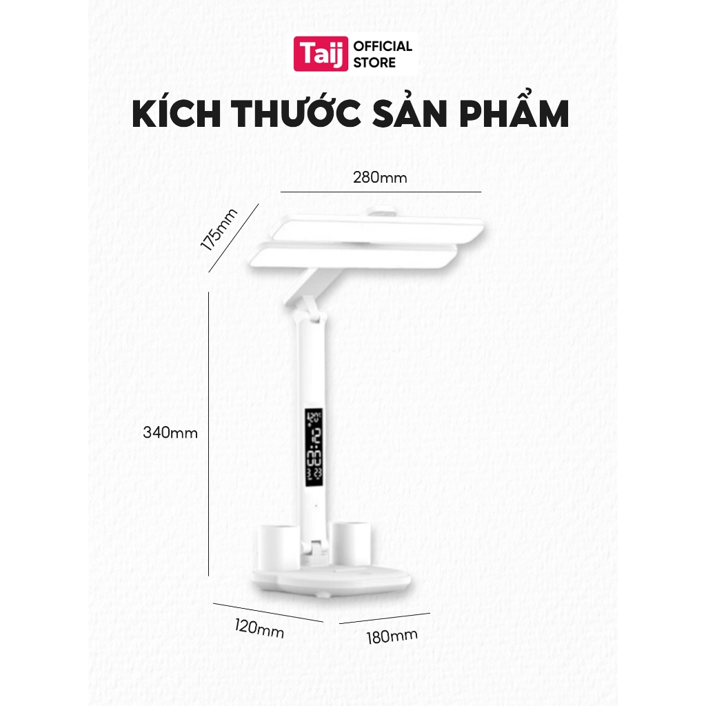 Đèn Học Để Bàn, Đèn Học Chống Cận Cho Bé Có Tích Điện, Có Đèn LED 3 Chế Độ Sáng, 2 Bóng Chéo