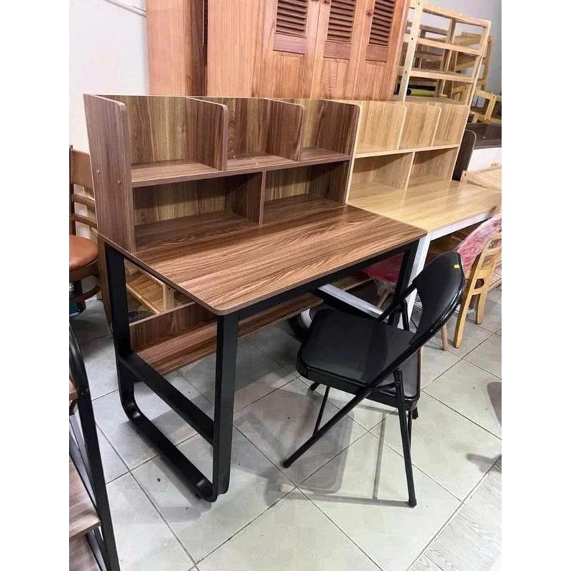 Bàn học kèm giá sách FOREST HOME, chân sắt chữ U sơn tĩnh điện, mặt gỗ MDF phủ Melamine chống thấm chống xước