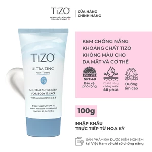Kem chống nắng khoáng chất TiZO không màu cho da mặt và cơ thể SPF40 100g
