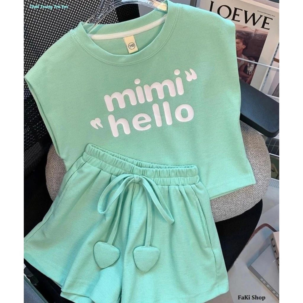 [Peinn] SÉT bộ 3 lỗ mùa hè bé gái MINIHELLO phong cách (cả bộ) M001 - EB143