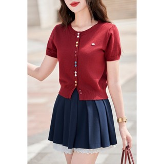 Chân Váy Tennis Phối Ren, Chân Váy Xếp Ly Dáng Ngắn VIEN TRAN O62L25Q005