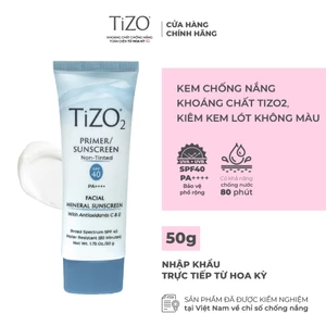 Combo 2 Kem chống nắng khoáng chất TiZO2 kiêm kem lót nâng tone màu trắng SPF40 PA++++ 50g